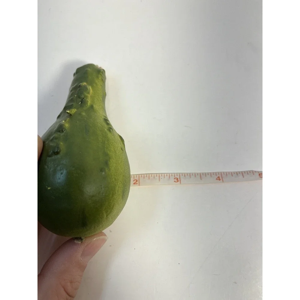 Faux Green Gourd 4.5 Inches Tall Harvest Traditional Home Decor